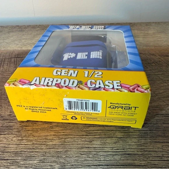 PEZ New Gen 1/2 AirPod Carrying Case Key Chain Carabiner Blue Candy - Picture 7 of 7